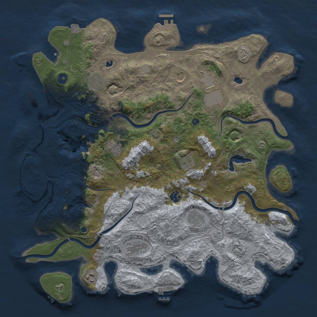 Rust Map: Procedural Map, Size: 4500, Seed: 1924024, 17 Monuments