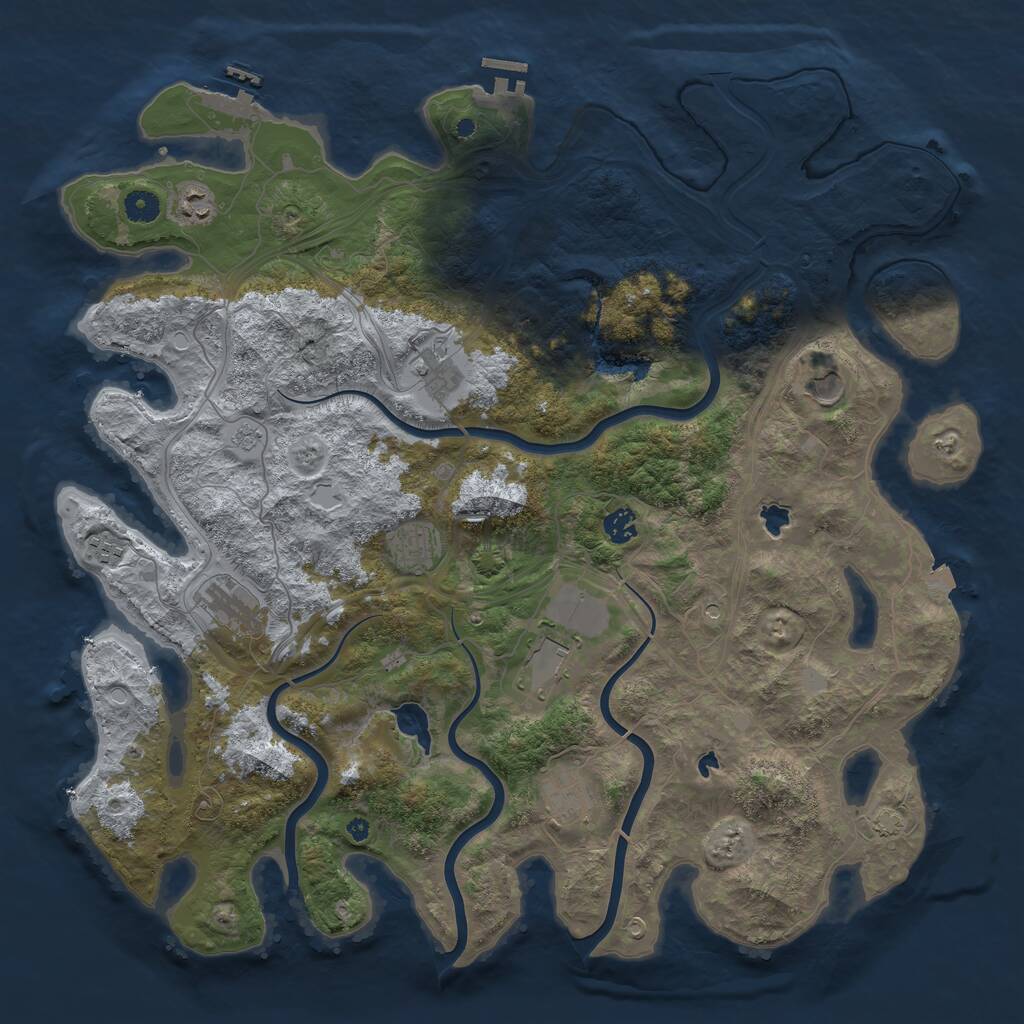 Rust Map: Procedural Map, Size: 4500, Seed: 1493313, 15 Monuments