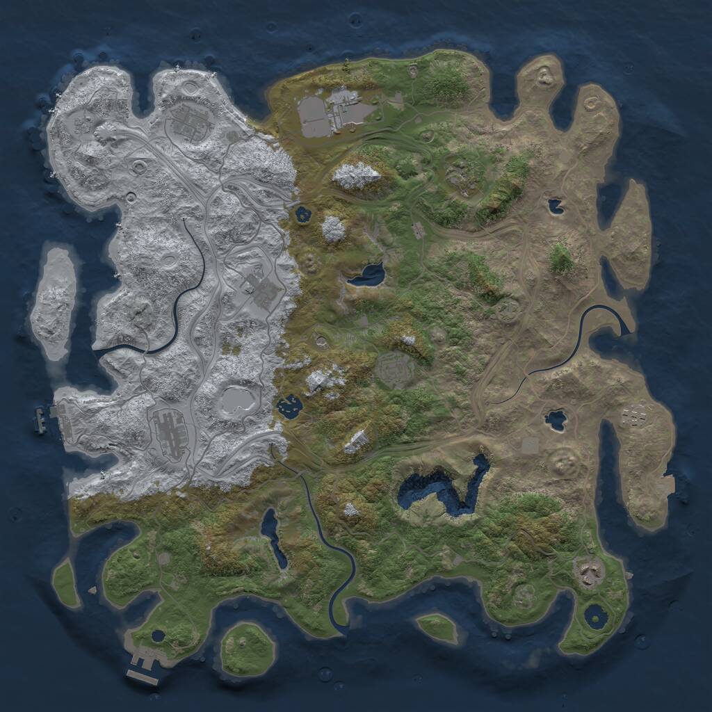 Rust Map: Procedural Map, Size: 4500, Seed: 1853698, 15 Monuments