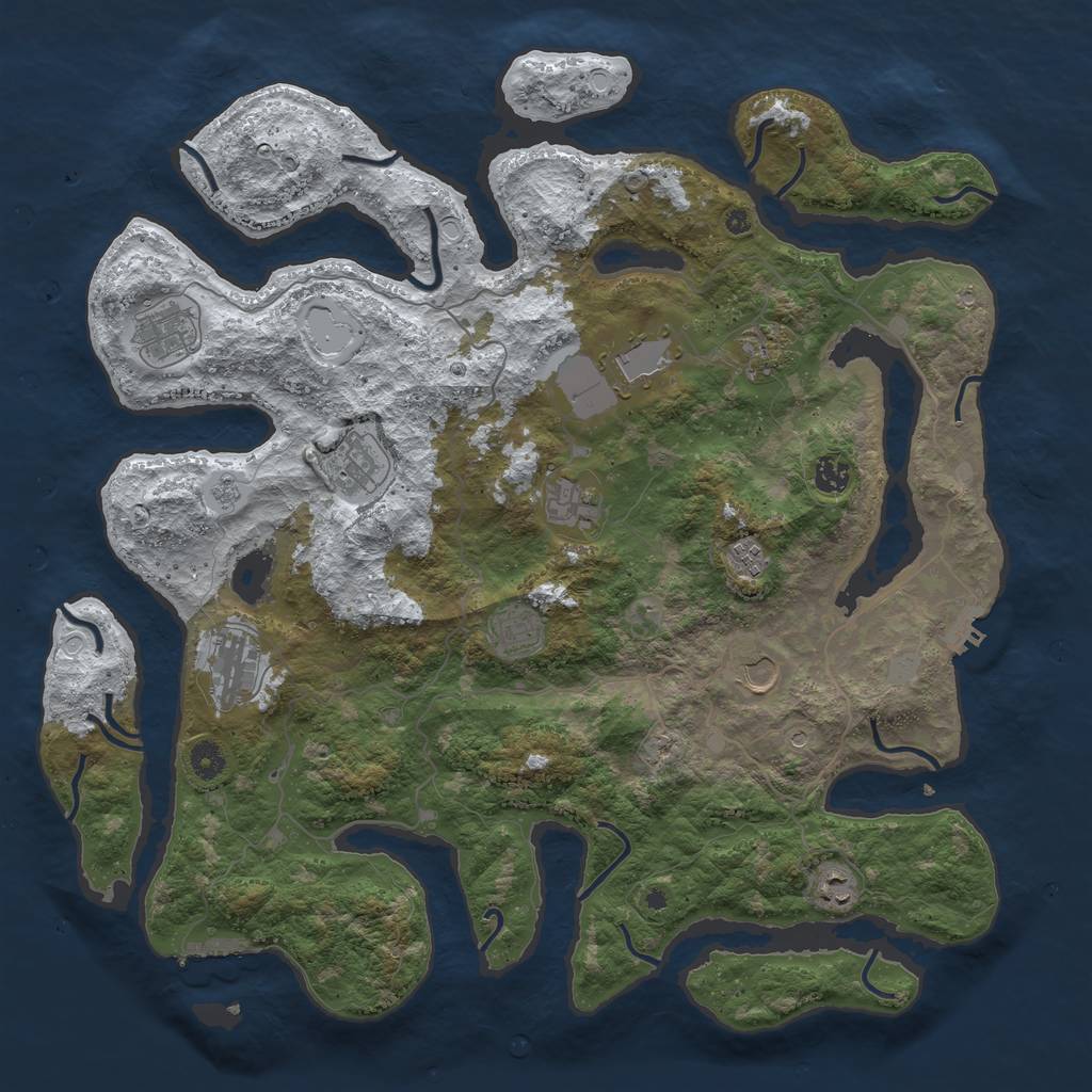 Rust Map: Procedural Map, Size: 4500, Seed: 3798911, 20 Monuments