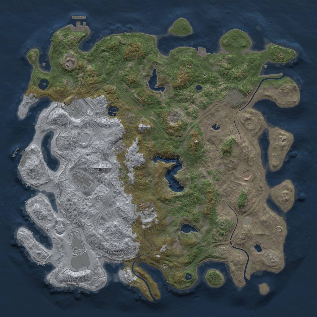 Rust Map: Procedural Map, Size: 4500, Seed: 1309293, 15 Monuments