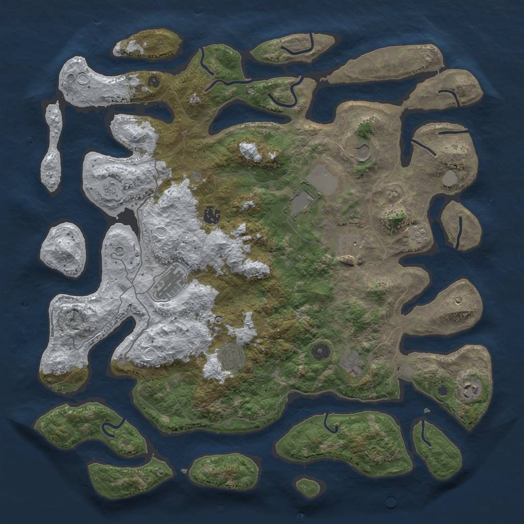 Rust Map: Procedural Map, Size: 4500, Seed: 1544986, 16 Monuments