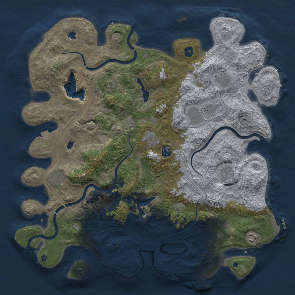 Rust Map: Procedural Map, Size: 4500, Seed: 495439, 15 Monuments