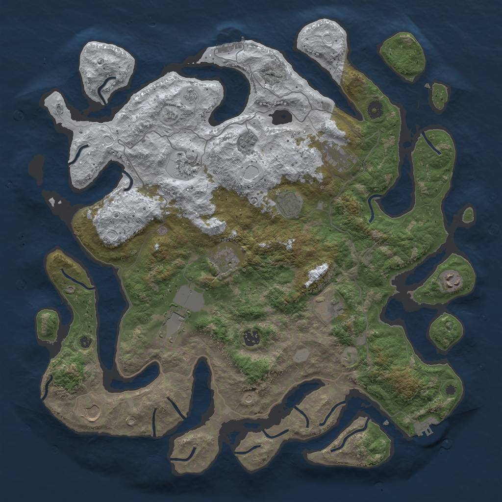 Rust Map: Procedural Map, Size: 4500, Seed: 2865137, 19 Monuments