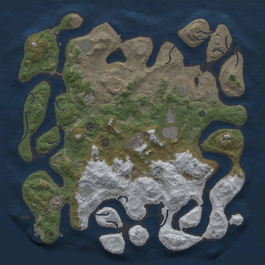Rust Map: Procedural Map, Size: 4500, Seed: 2724417, 18 Monuments