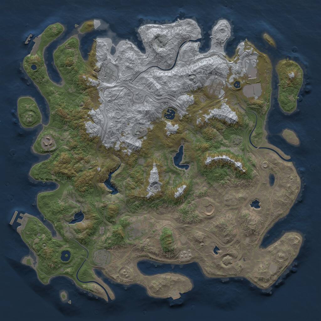 Rust Map: Procedural Map, Size: 4500, Seed: 3556597, 15 Monuments