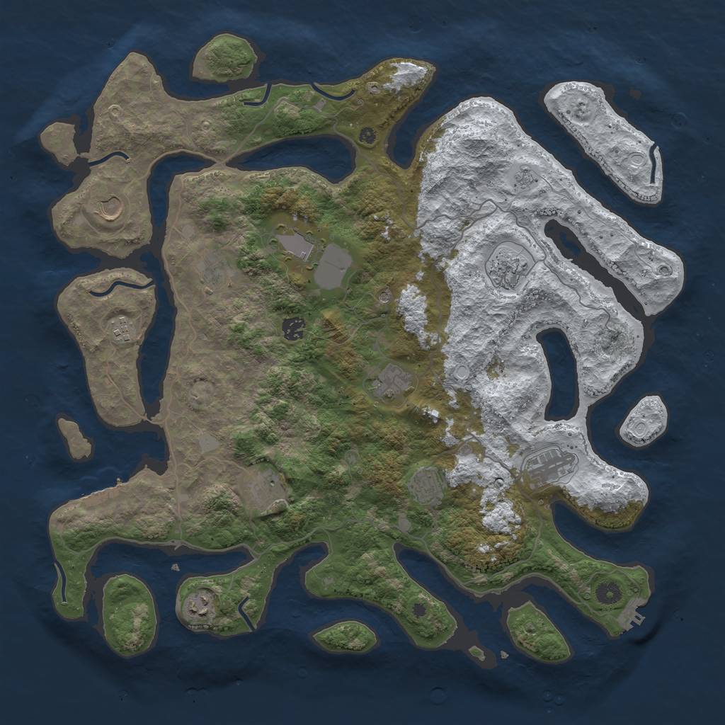 Rust Map: Procedural Map, Size: 4500, Seed: 4325603, 20 Monuments