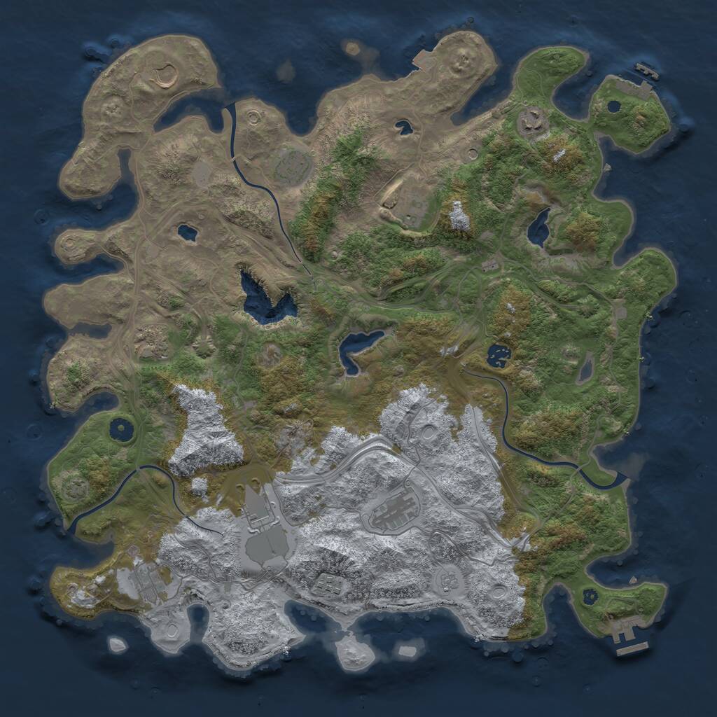 Rust Map: Procedural Map, Size: 4500, Seed: 2025237, 16 Monuments