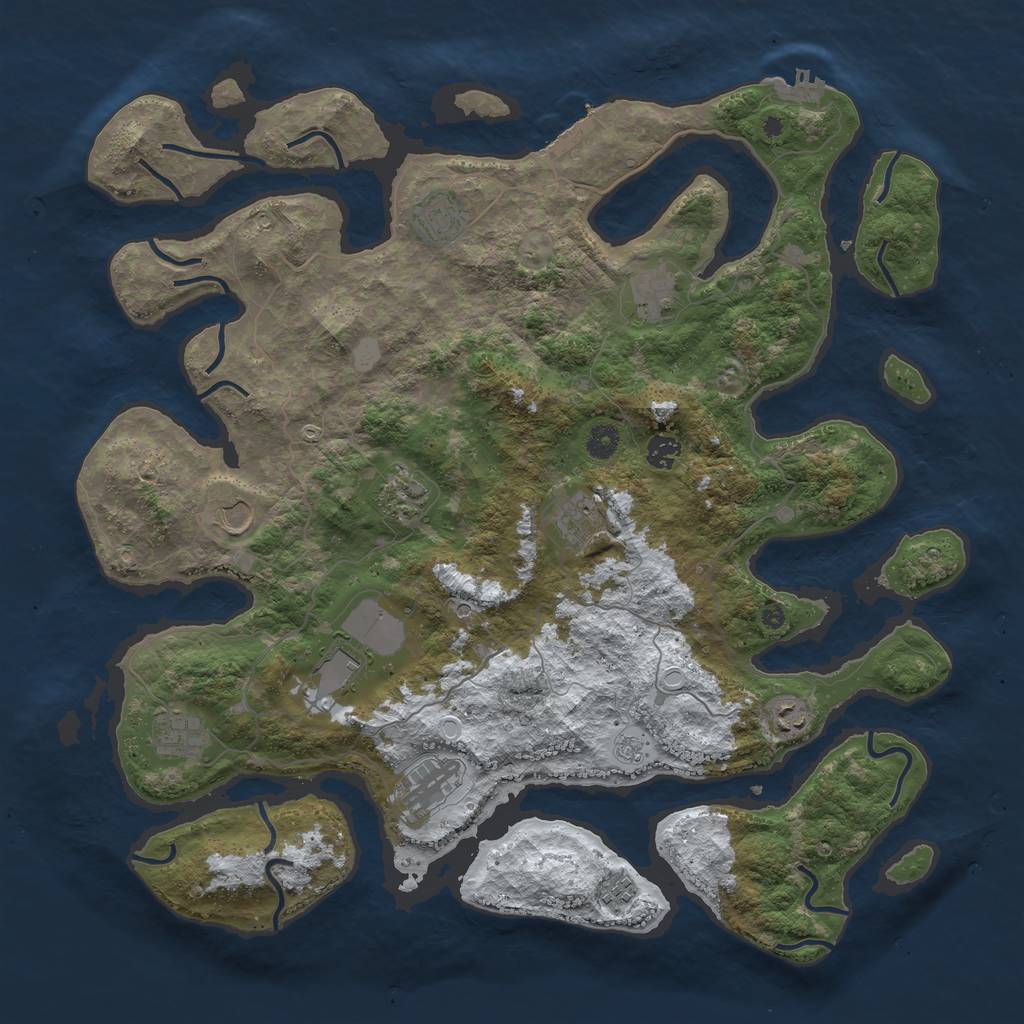 Rust Map: Procedural Map, Size: 4500, Seed: 3050414, 20 Monuments