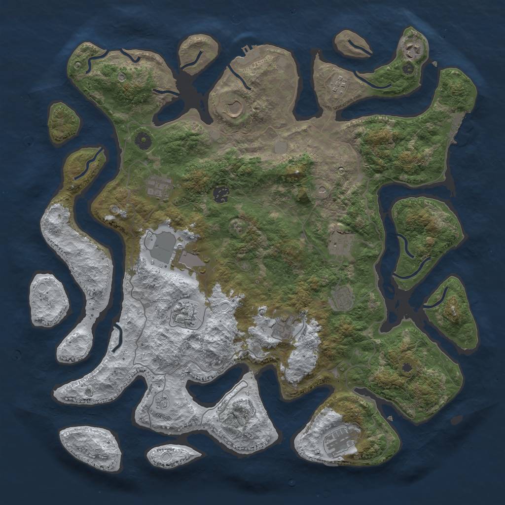 Rust Map: Procedural Map, Size: 4500, Seed: 4798881, 20 Monuments