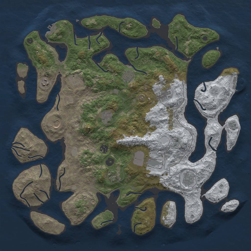 Rust Map: Procedural Map, Size: 4500, Seed: 4210370, 20 Monuments