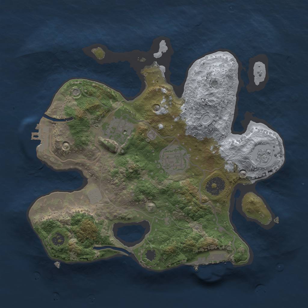 Rust Map: Procedural Map, Size: 2500, Seed: 649606958, 10 Monuments