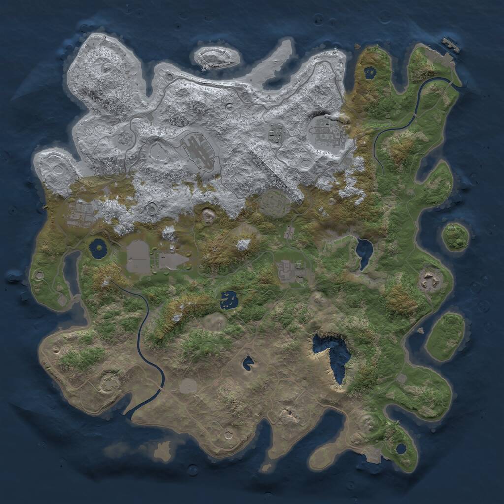 Rust Map: Procedural Map, Size: 4000, Seed: 3020262, 14 Monuments