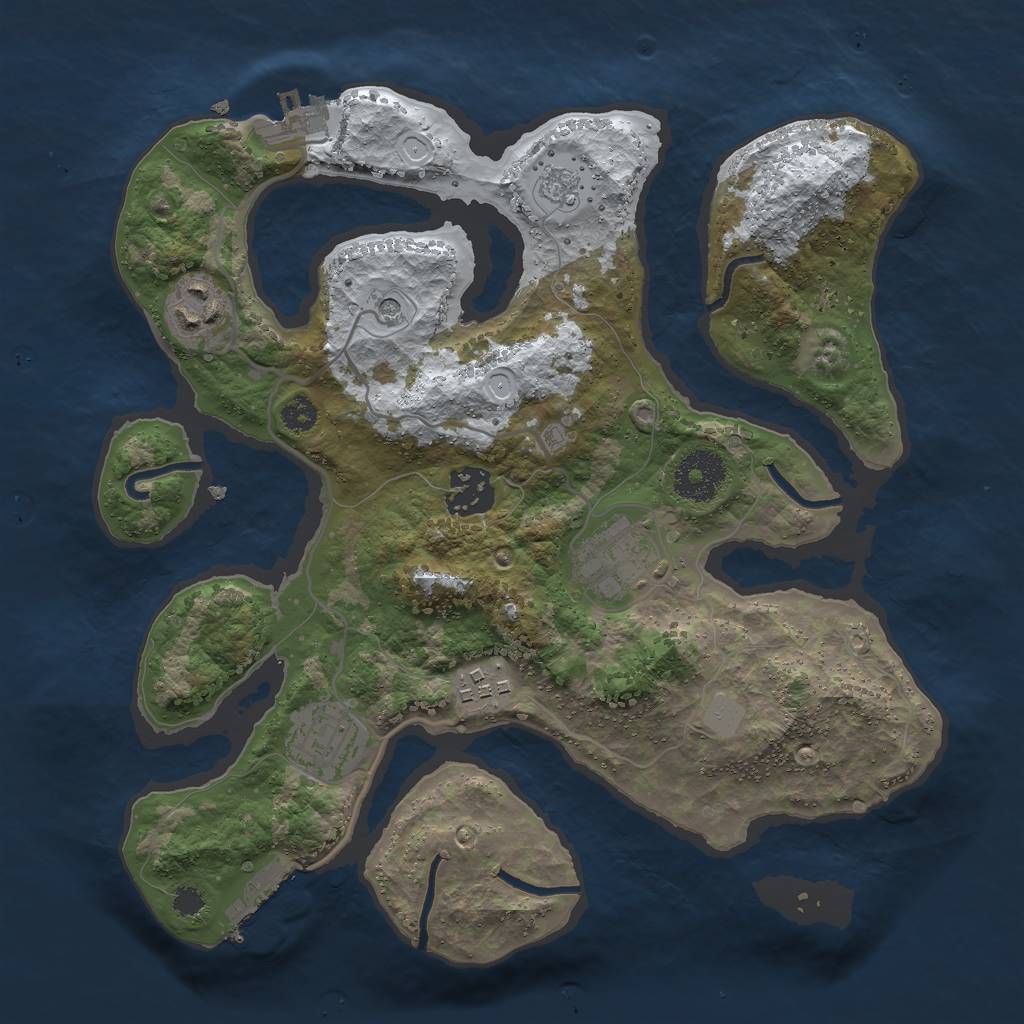 Rust Map: Procedural Map, Size: 3000, Seed: 1524959088, 14 Monuments