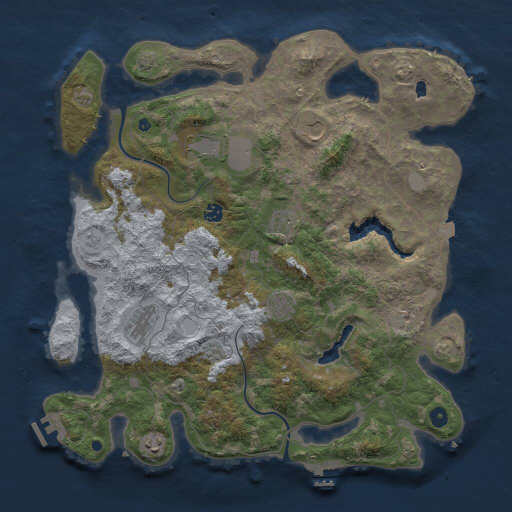 Rust Map: Procedural Map, Size: 4000, Seed: 830784795, 14 Monuments