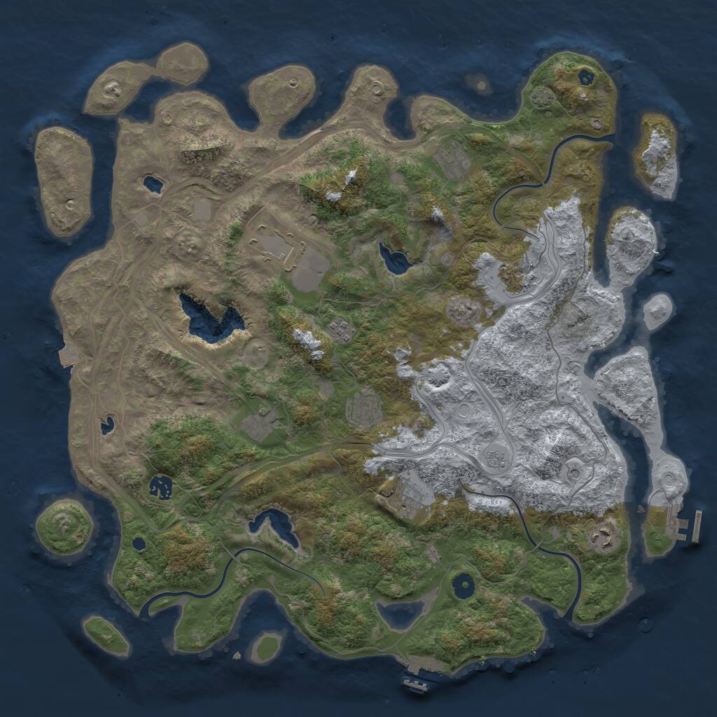 Rust Map: Procedural Map, Size: 4500, Seed: 1195160, 15 Monuments