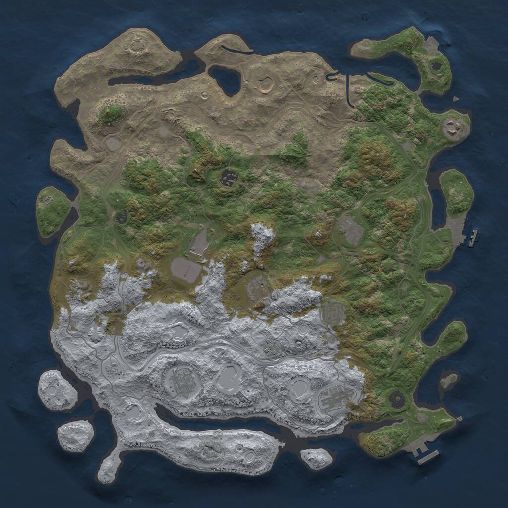Rust Map: Procedural Map, Size: 4500, Seed: 907634, 17 Monuments