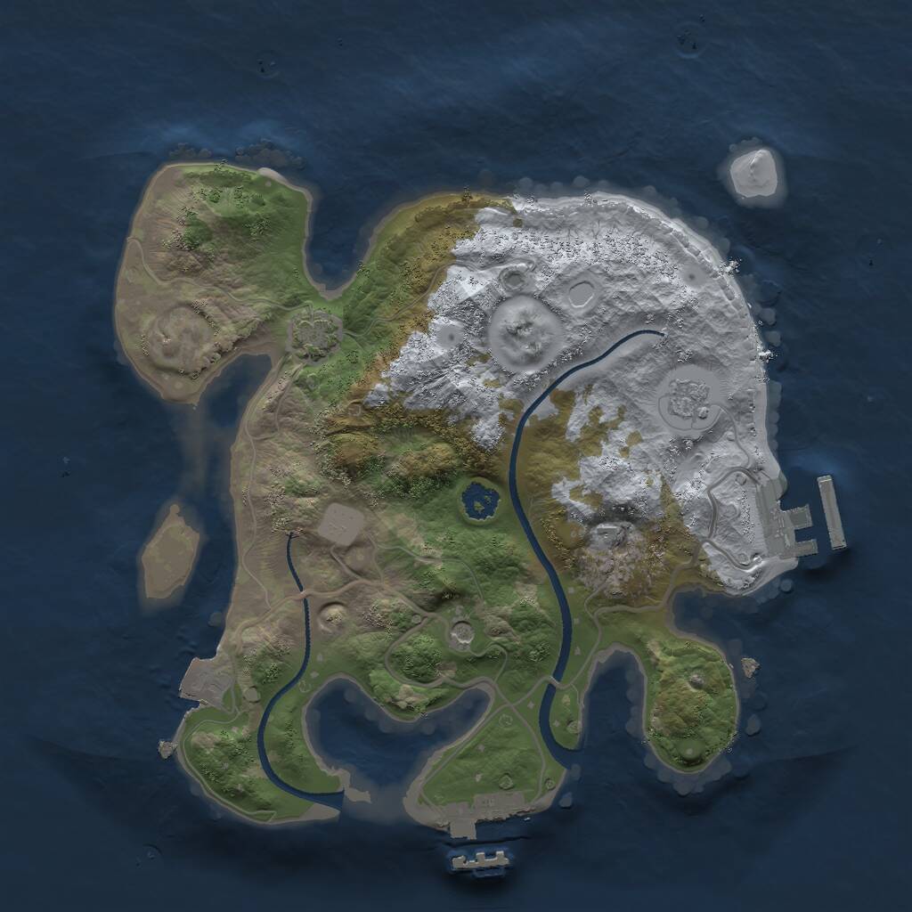 Rust Map: Procedural Map, Size: 2500, Seed: 2063485737, 6 Monuments