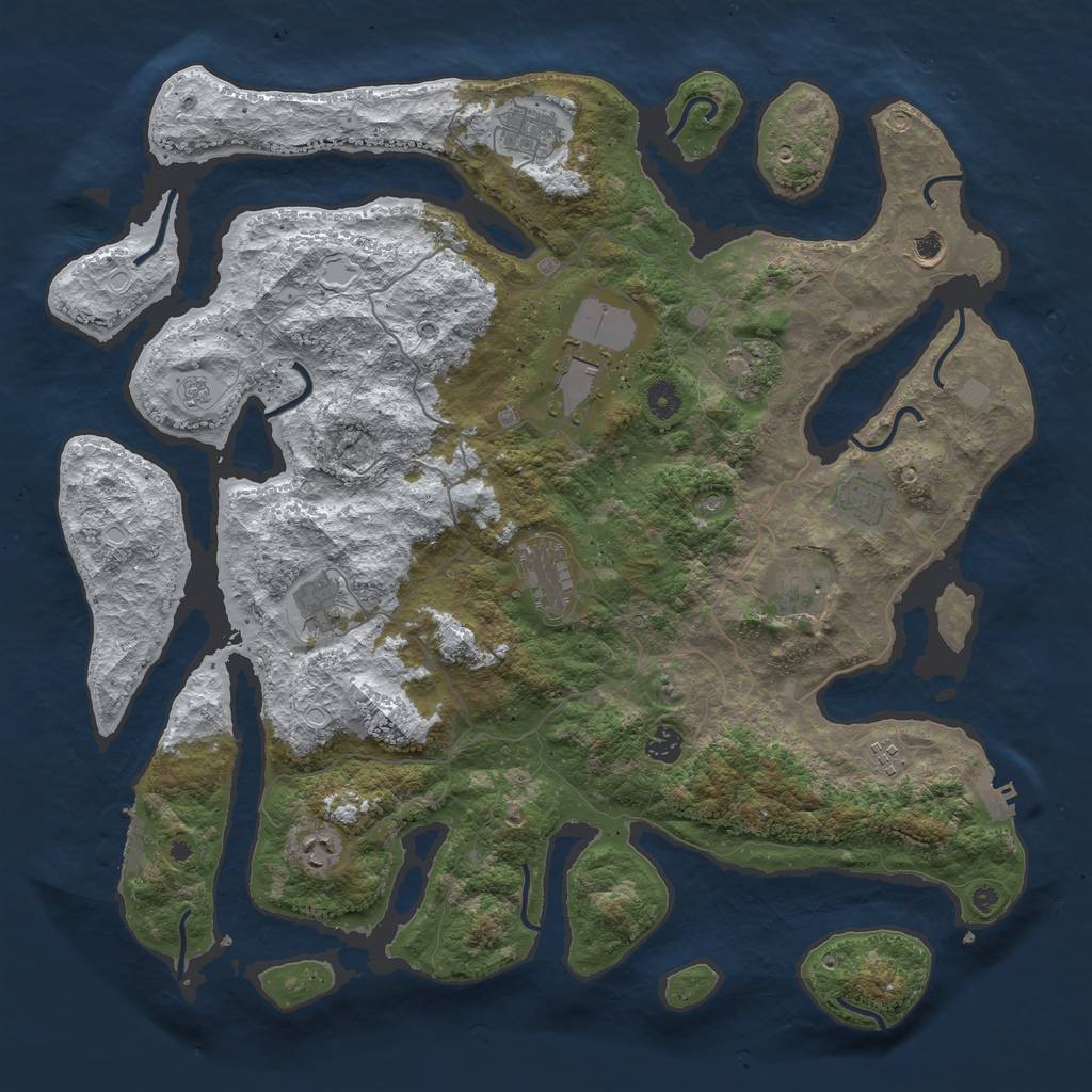 Rust Map: Procedural Map, Size: 4500, Seed: 2155135, 20 Monuments