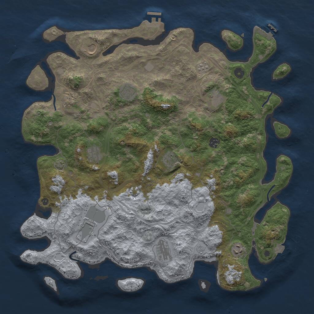 Rust Map: Procedural Map, Size: 4500, Seed: 3507533, 17 Monuments