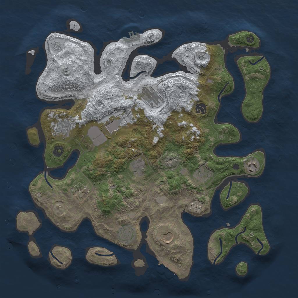 Rust Map: Procedural Map, Size: 3950, Seed: 317197748, 20 Monuments