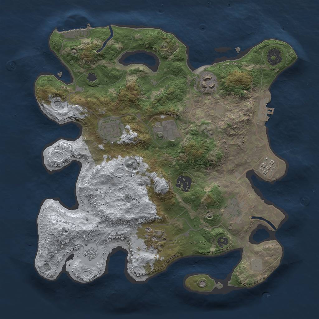 Rust Map: Procedural Map, Size: 3000, Seed: 1756622083, 16 Monuments