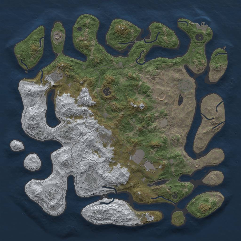 Rust Map: Procedural Map, Size: 4500, Seed: 5672111, 18 Monuments
