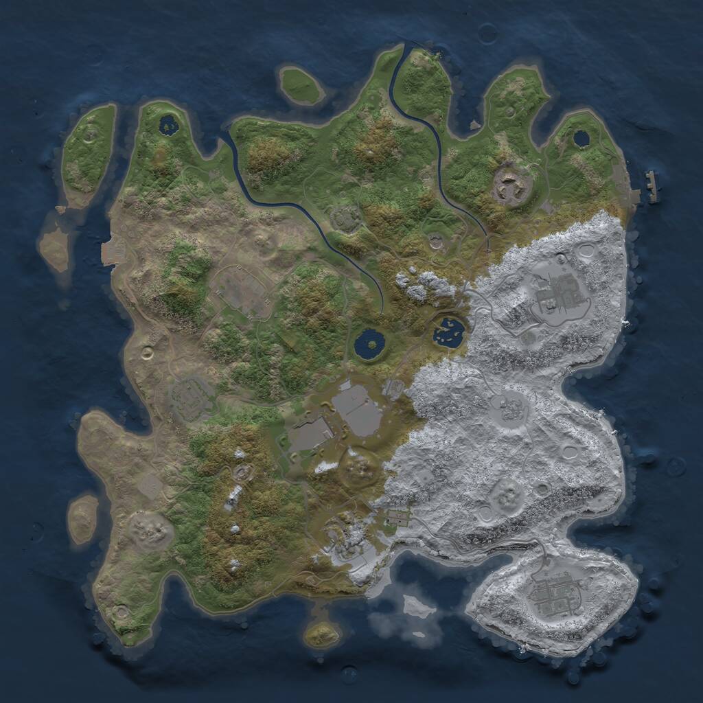 Rust Map: Procedural Map, Size: 3550, Seed: 916317, 13 Monuments