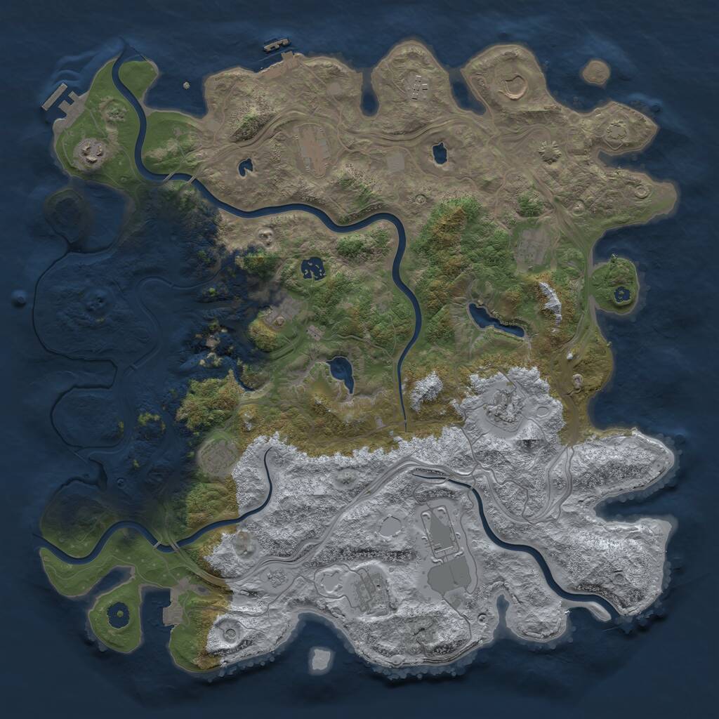Rust Map: Procedural Map, Size: 4500, Seed: 1480979, 17 Monuments