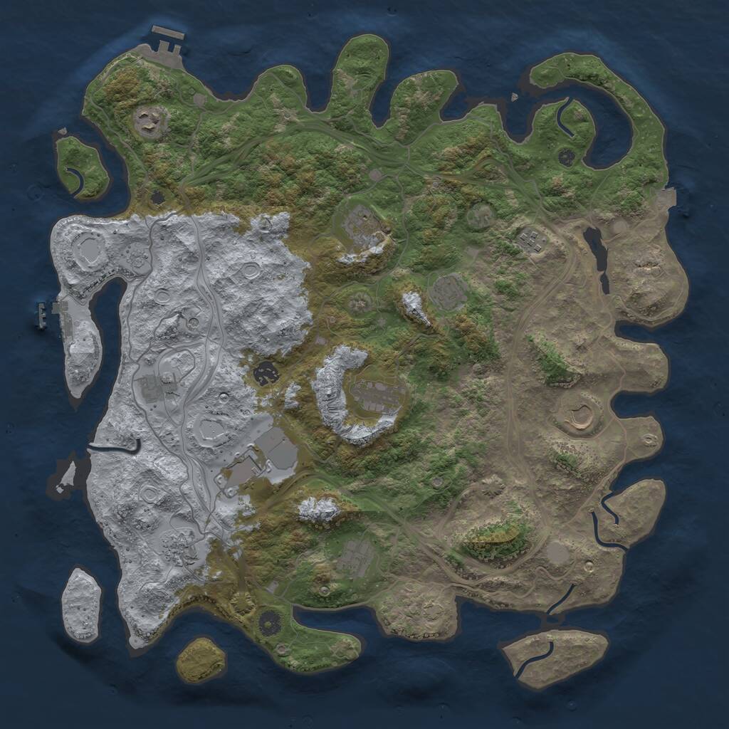 Rust Map: Procedural Map, Size: 4500, Seed: 2997469, 17 Monuments