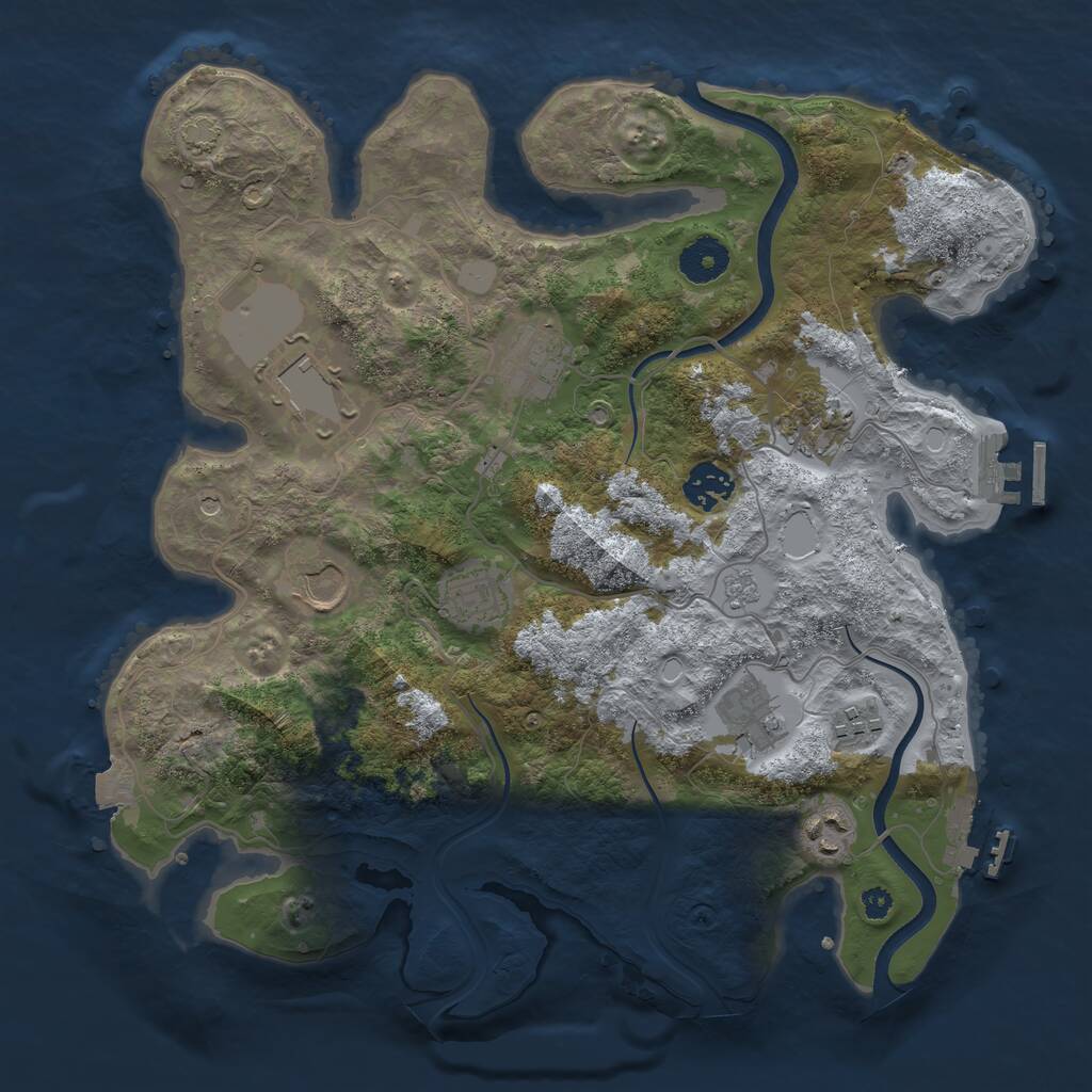 Rust Map: Procedural Map, Size: 3500, Seed: 4616229, 15 Monuments