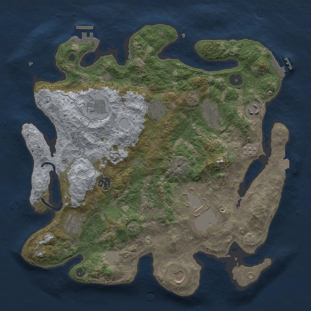 Rust Map: Procedural Map, Size: 3700, Seed: 5618649, 15 Monuments