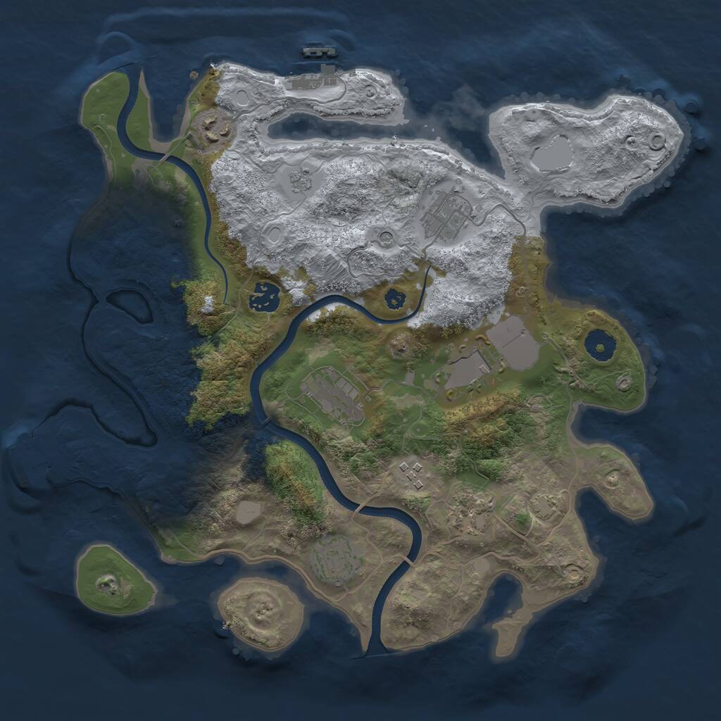Rust Map: Procedural Map, Size: 3500, Seed: 20220227, 14 Monuments