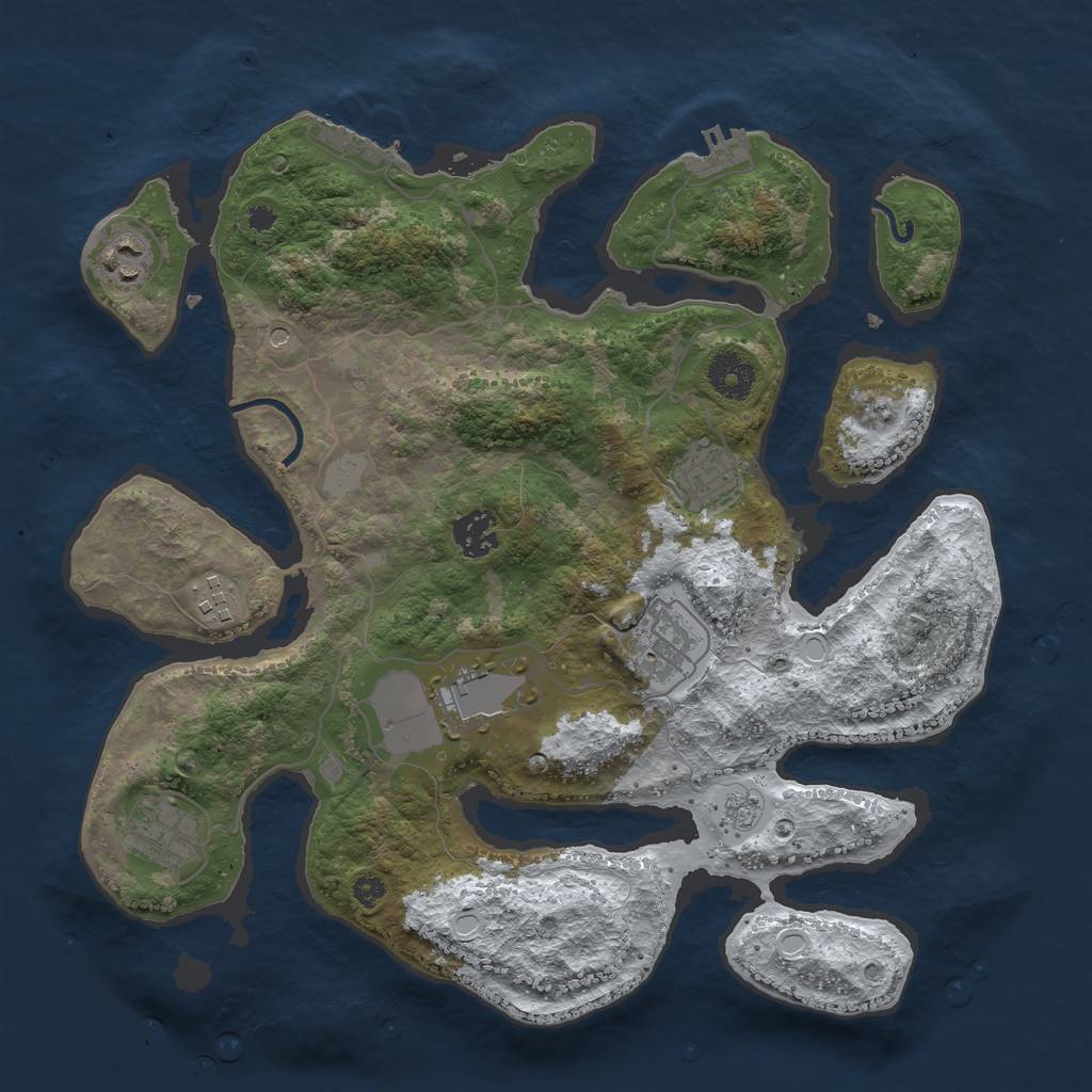 Rust Map: Procedural Map, Size: 3500, Seed: 5206936, 16 Monuments