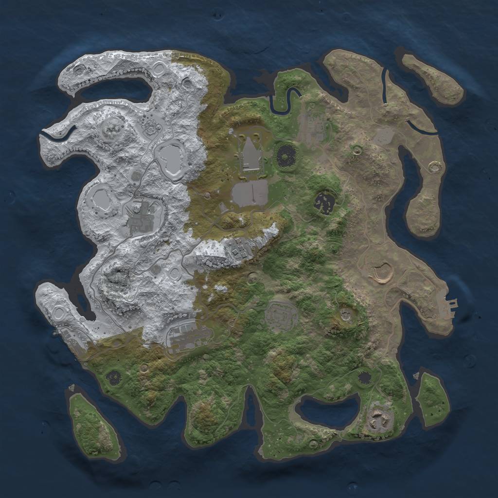 Rust Map: Procedural Map, Size: 3550, Seed: 186283, 18 Monuments