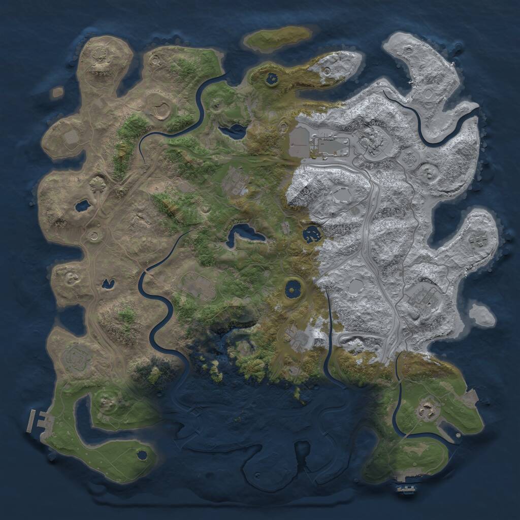 Rust Map: Procedural Map, Size: 4500, Seed: 5751815, 17 Monuments