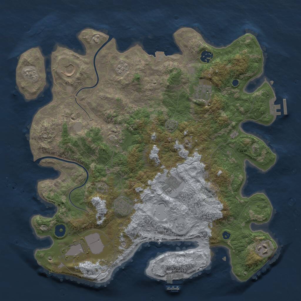 Rust Map: Procedural Map, Size: 3800, Seed: 7766, 15 Monuments