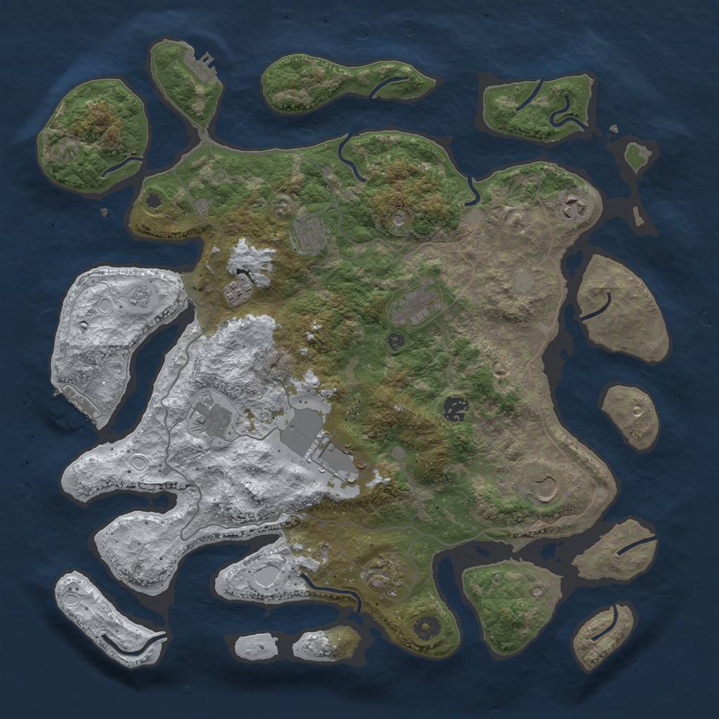 Rust Map: Procedural Map, Size: 4200, Seed: 121315422, 18 Monuments