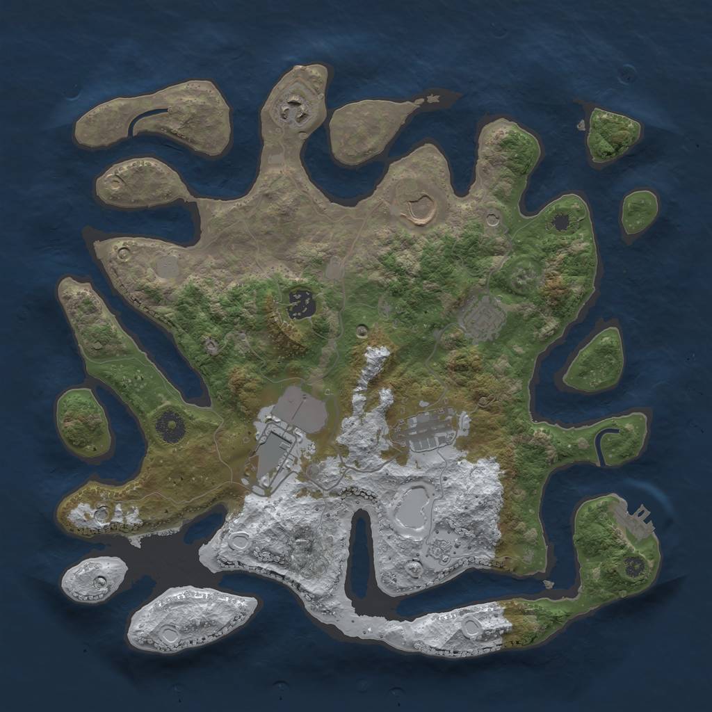 Rust Map: Procedural Map, Size: 3550, Seed: 277351, 14 Monuments