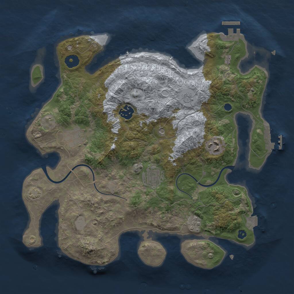 Rust Map: Procedural Map, Size: 3250, Seed: 82, 11 Monuments