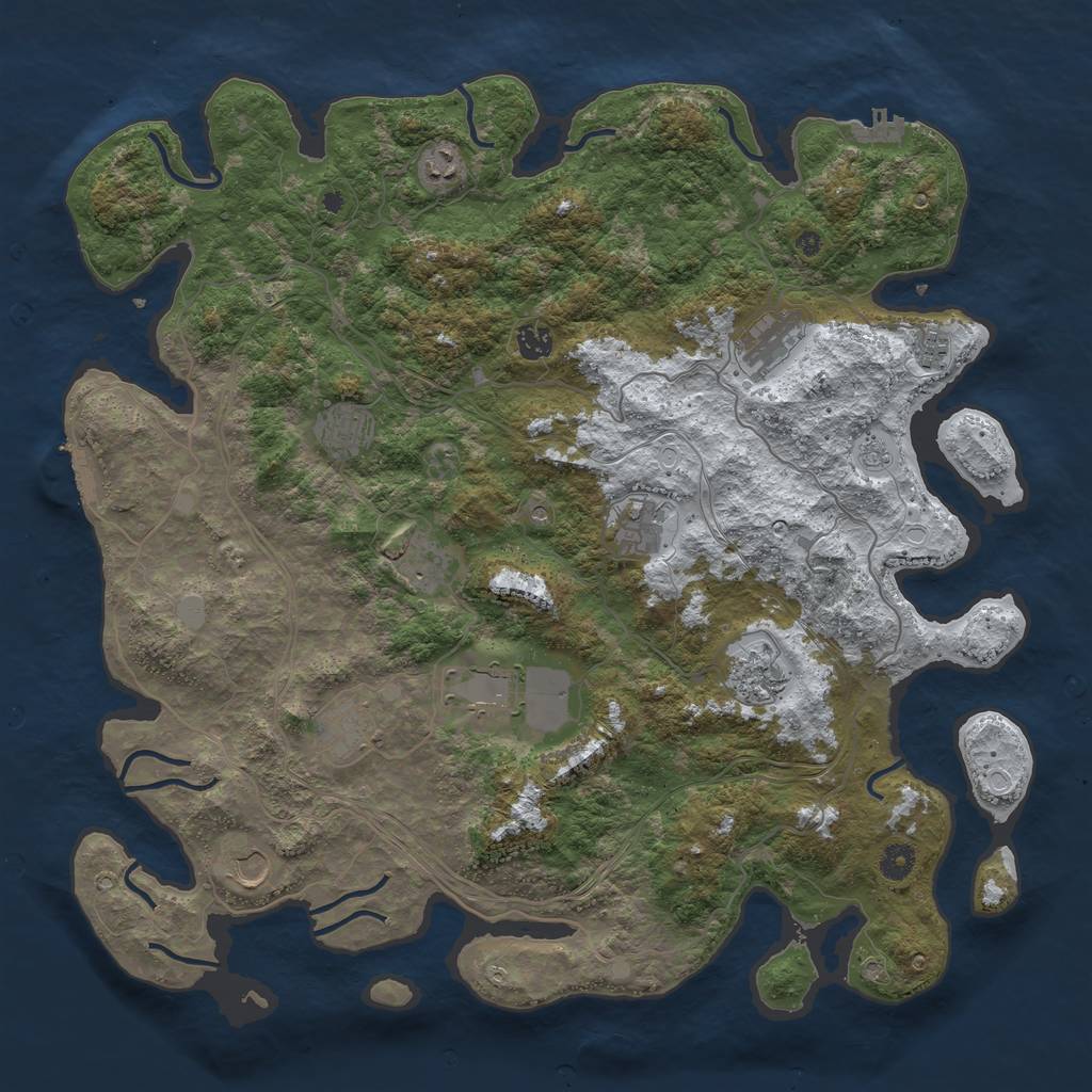 Rust Map: Procedural Map, Size: 4500, Seed: 3013205, 20 Monuments