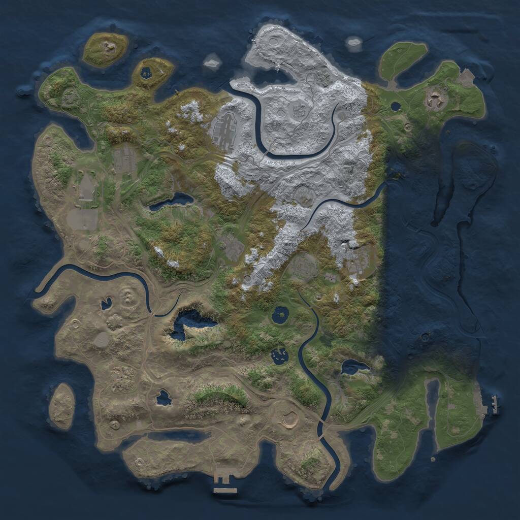 Rust Map: Procedural Map, Size: 4500, Seed: 4482456, 17 Monuments