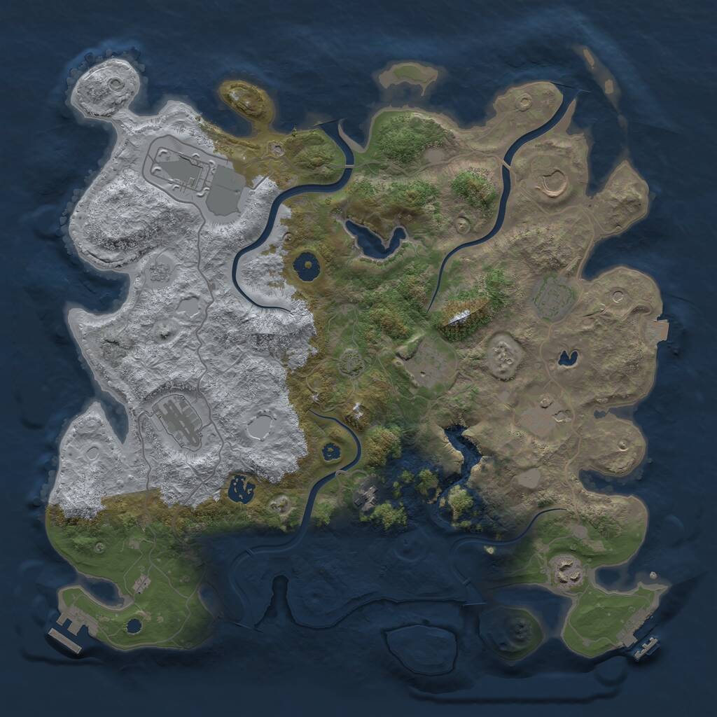 Rust Map: Procedural Map, Size: 4000, Seed: 3616184, 15 Monuments