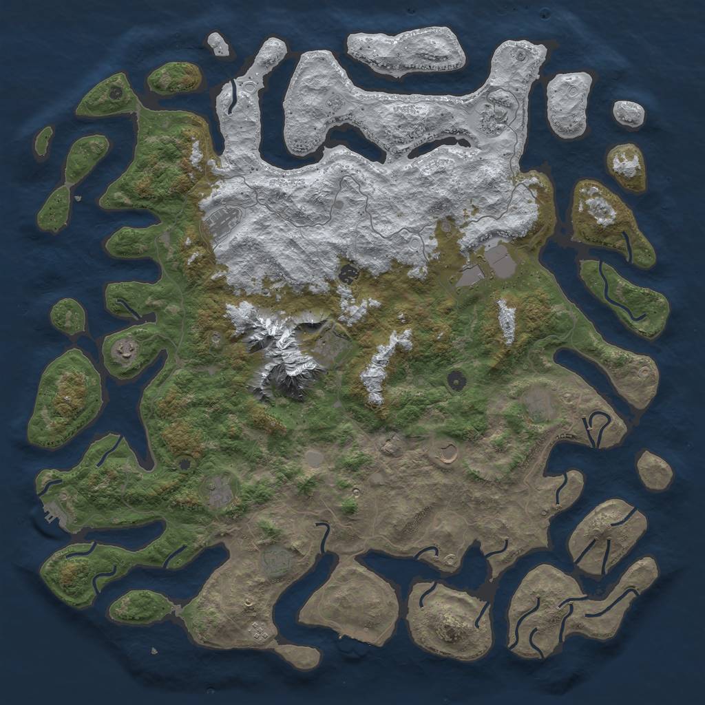 Rust Map: Procedural Map, Size: 5500, Seed: 4500, 20 Monuments