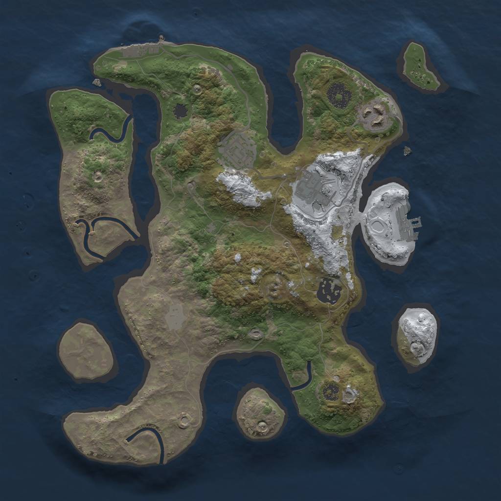 Rust Map: Procedural Map, Size: 3000, Seed: 53254, 11 Monuments