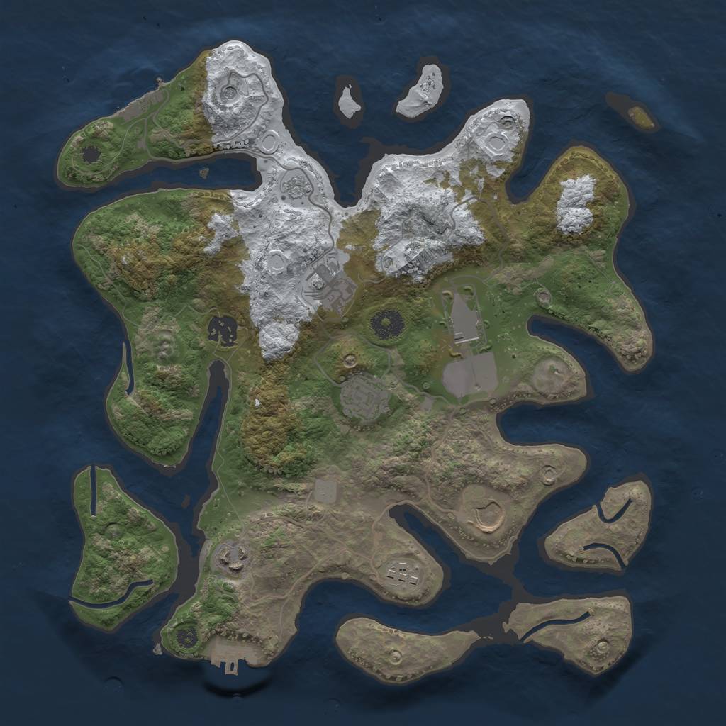 Rust Map: Procedural Map, Size: 3500, Seed: 8529634, 16 Monuments