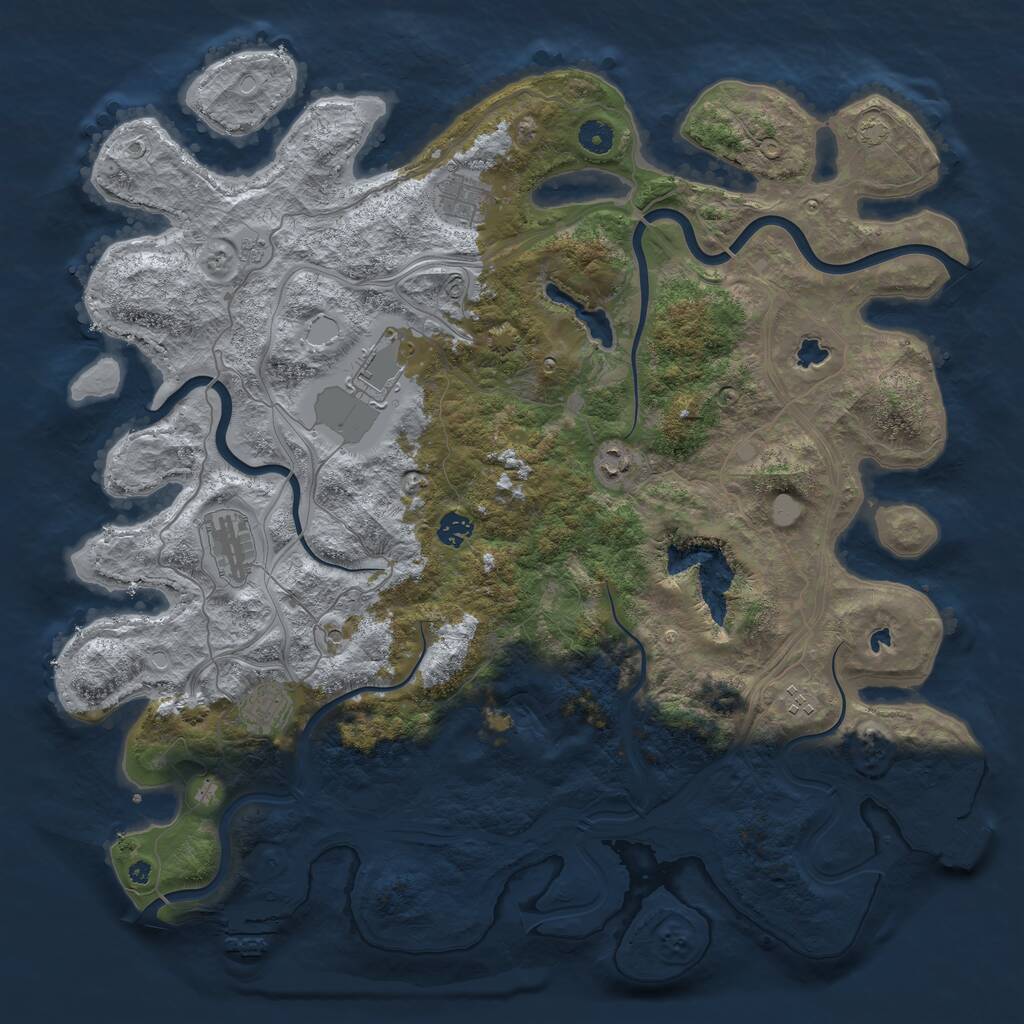 Rust Map: Procedural Map, Size: 4500, Seed: 4323746, 13 Monuments
