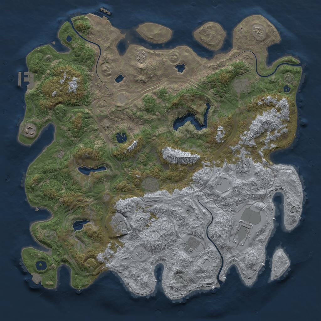 Rust Map: Procedural Map, Size: 4500, Seed: 2126514, 15 Monuments