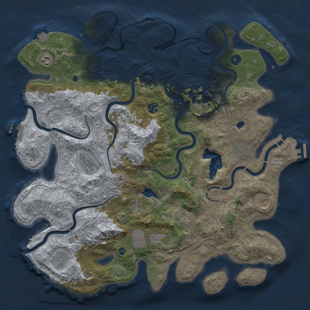 Rust Map: Procedural Map, Size: 4444, Seed: 27, 16 Monuments