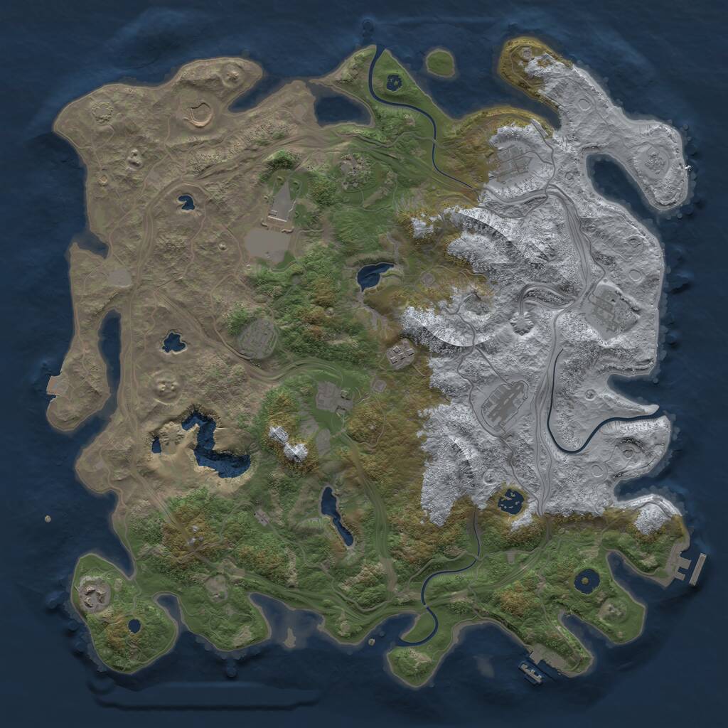 Rust Map: Procedural Map, Size: 4500, Seed: 5805034, 17 Monuments